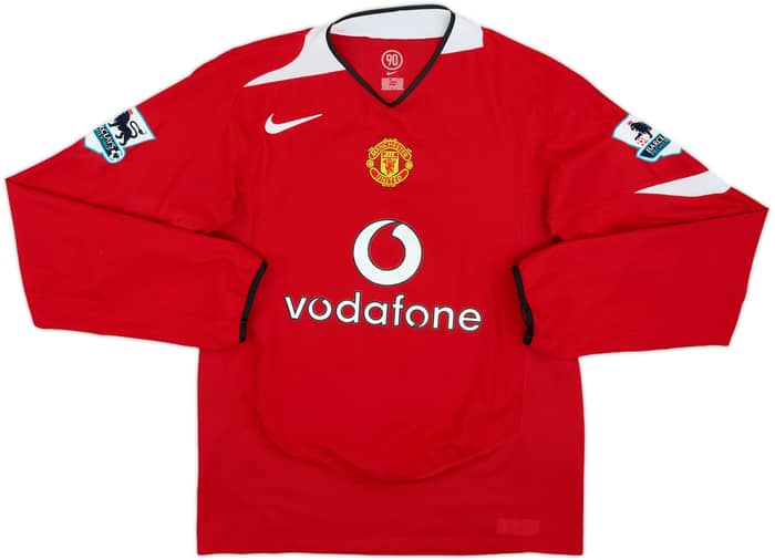 2004-06 Manchester United Home L/S Shirt Keane #16 - 7/10 - (M)