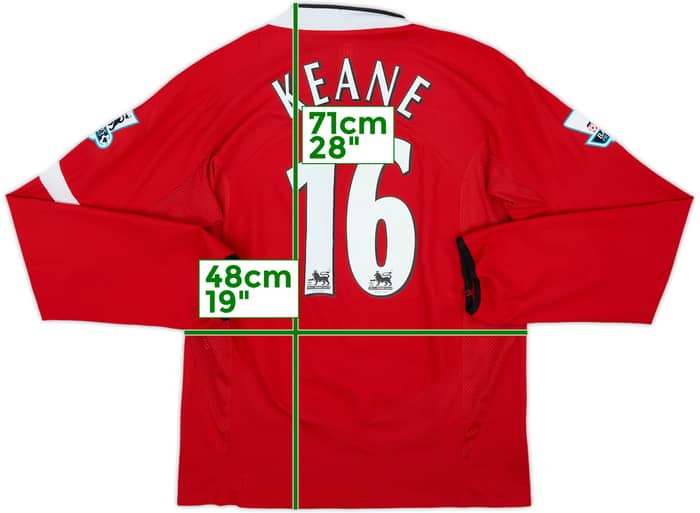 2004-06 Manchester United Home L/S Shirt Keane #16 - 7/10 - (M)