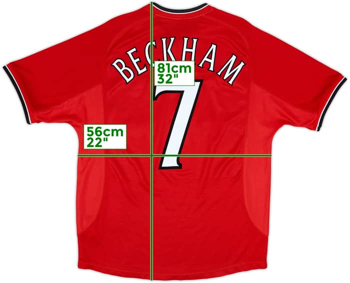 2000-02 Manchester United Home Shirt Beckham #7 - 6/10 - (L)