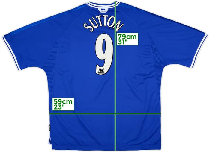 1999-01 Chelsea Home Shirt Sutton #9 - 7/10 - (XXL)