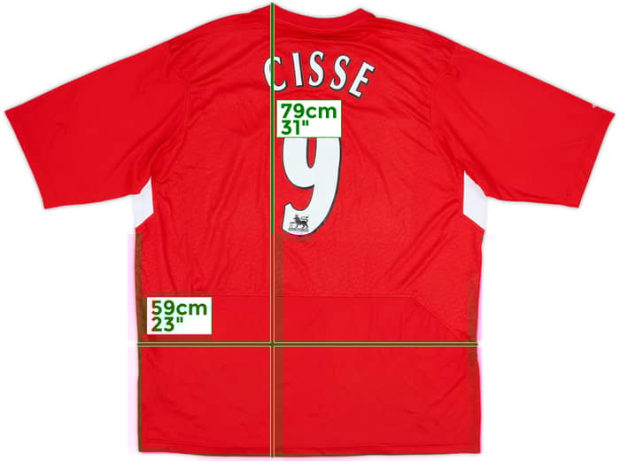 2004-06 Liverpool Home Shirt Cisse #9 - 4/10 - (XL)
