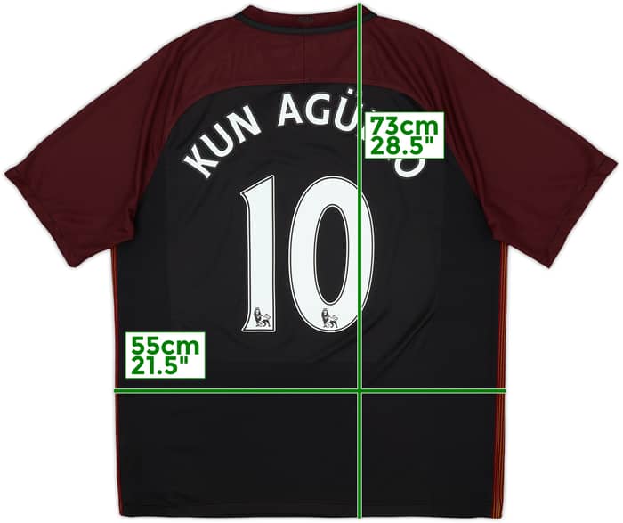 2016-17 Manchester City Away Shirt Kun Aguero #10 - 6/10 - (XL)