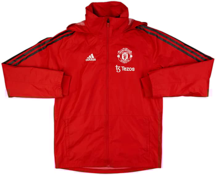 2021-22 Manchester United adidas Hooded Rain Jacket - 10/10 - (S)