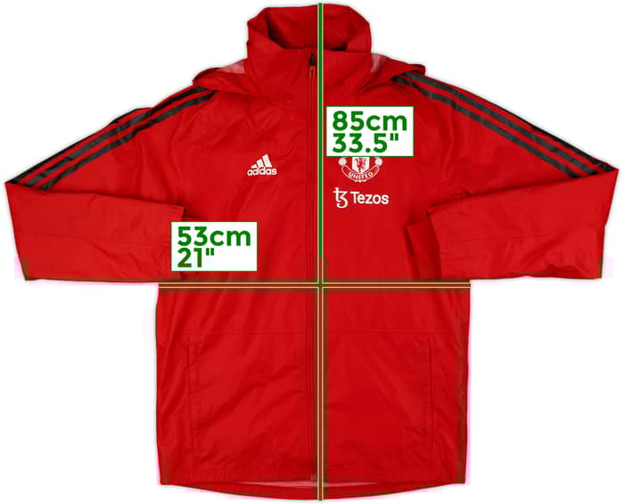 2021-22 Manchester United adidas Hooded Rain Jacket - 10/10 - (S)