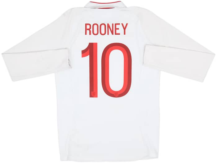 2012-13 England Home L/S Shirt Rooney #10 - 6/10 - (M)