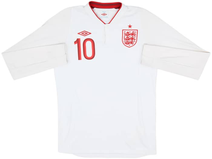 2012-13 England Home L/S Shirt Rooney #10 - 6/10 - (M)
