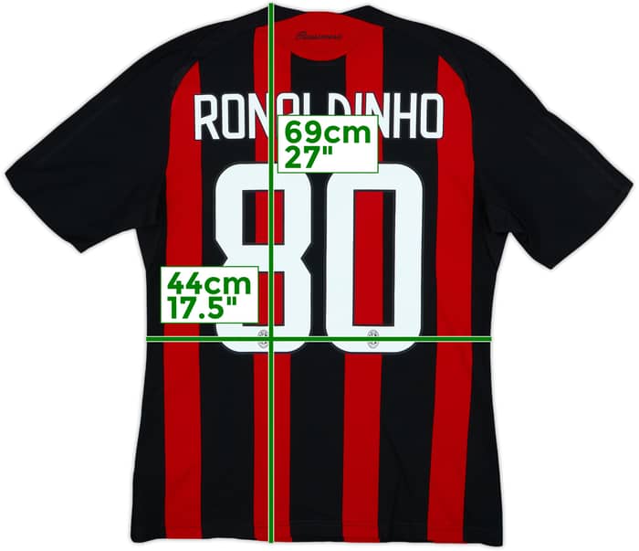 2008-09 AC Milan Home Shirt Ronaldinho #80 - 9/10 - (S)