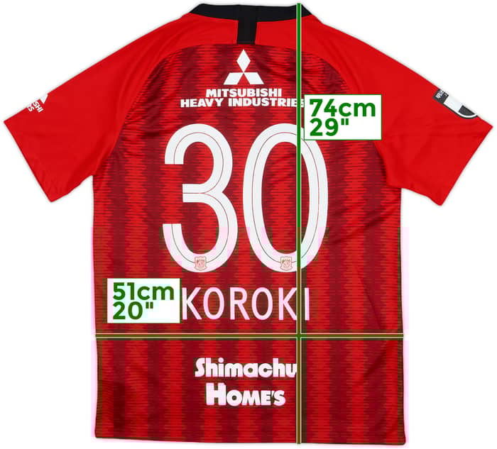 2019 Urawa Red Diamonds Home Shirt Koroki #30 - 8/10 - (L)