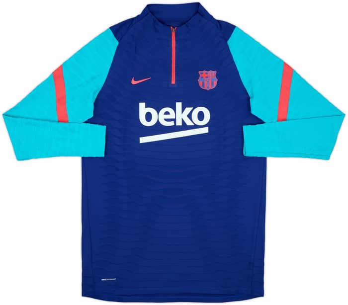 2021-22 Barcelona Nike Vaporknit 1/4 Zip Drill Top - 9/10 - (L)
