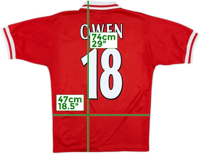 1996-98 Liverpool Home Shirt Owen #18 - 8/10 - (S)