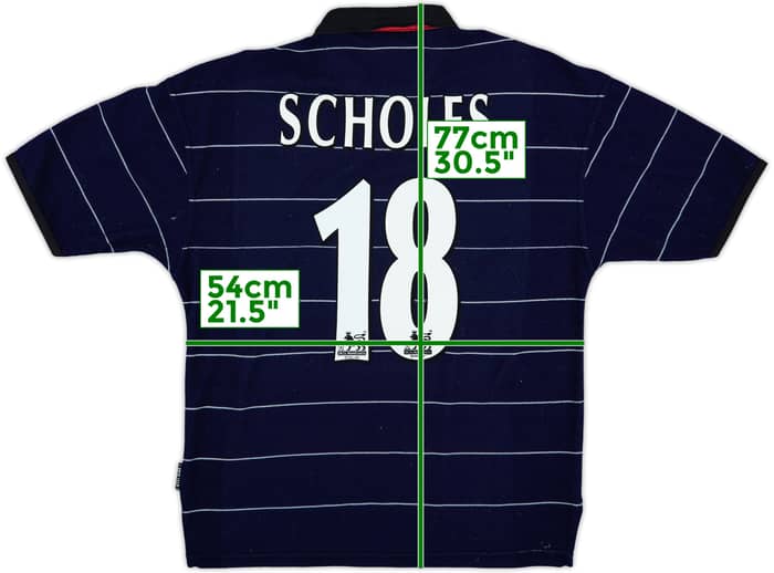 1999-00 Manchester United Away Shirt Scholes #18 - 8/10 - (M)