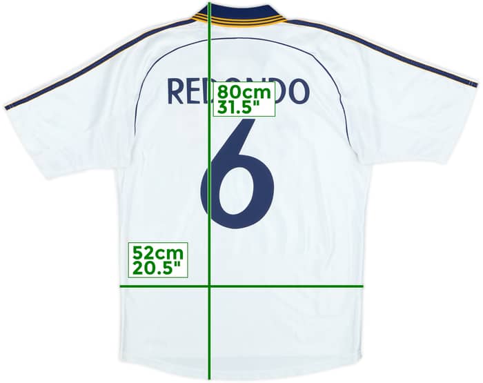 1998-00 Real Madrid Home Shirt Redondo #6 - 8/10 - (M)