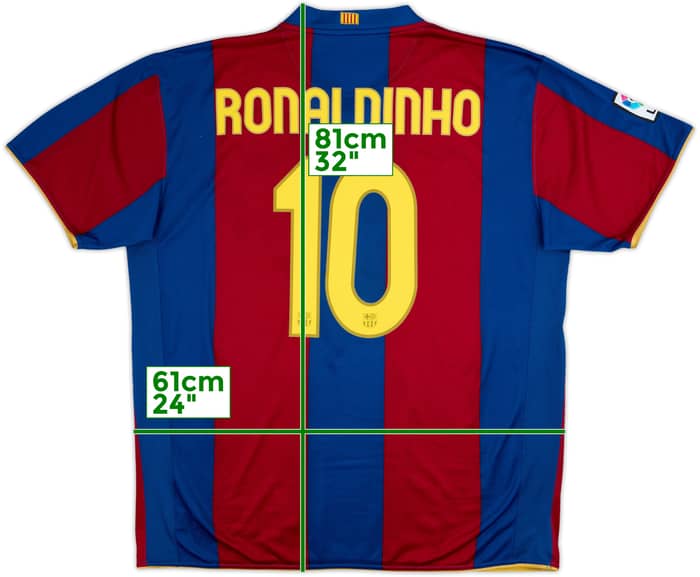 2007-08 Barcelona Home Shirt Ronaldinho #10 - 8/10 - (XXL)