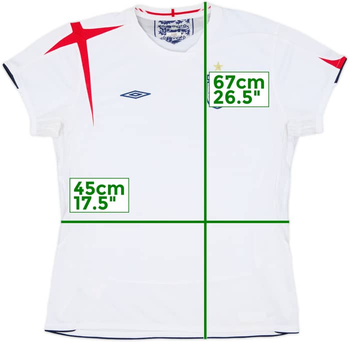 2005-07 England Home Shirt - 5/10 - (Women's M)