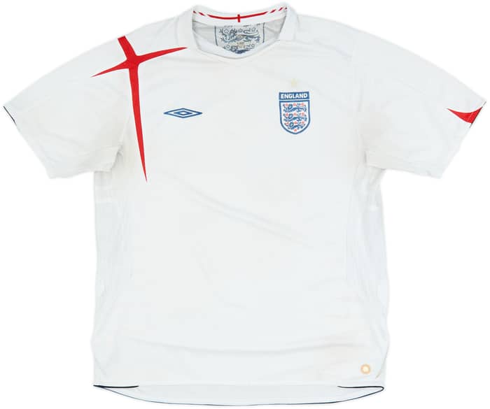 2005-07 England Home Shirt - 4/10 - (XL)