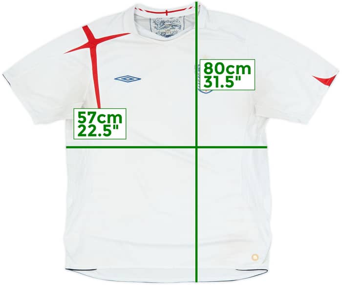 2005-07 England Home Shirt - 4/10 - (XL)