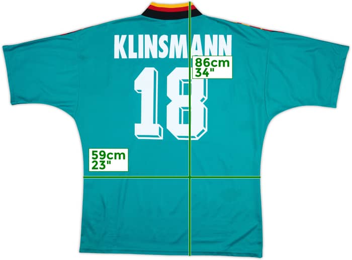 1994-96 Germany Away Shirt Klinsmann #18 - 8/10 - (XL/XXL)