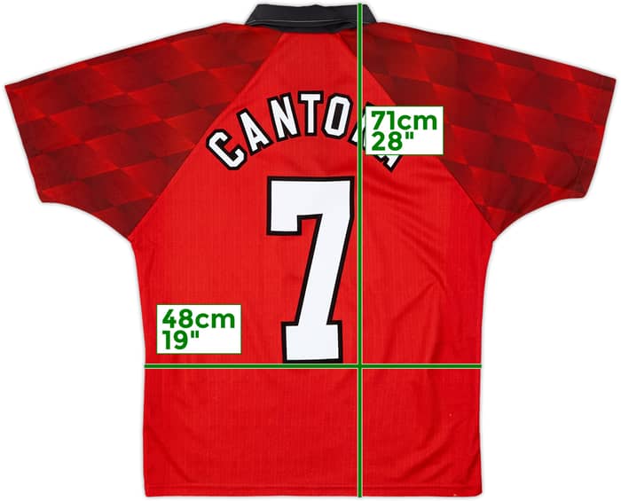 1996-98 Manchester United Home Shirt Cantona #7 - 8/10 - (Y)