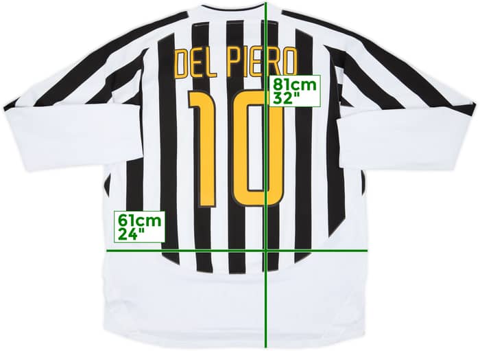 2003-04 Juventus Home L/S Shirt Del Piero #10 - 7/10 - (XXL)