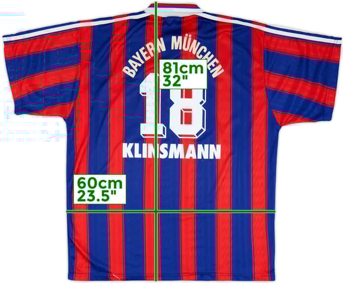1995-97 Bayern Munich Home Shirt Klinsmann #18 - 6/10 - (XL)