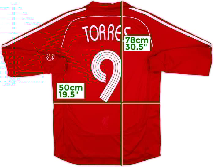 2006-08 Liverpool Home L/S Shirt Torres #9 - 6/10 - (M)
