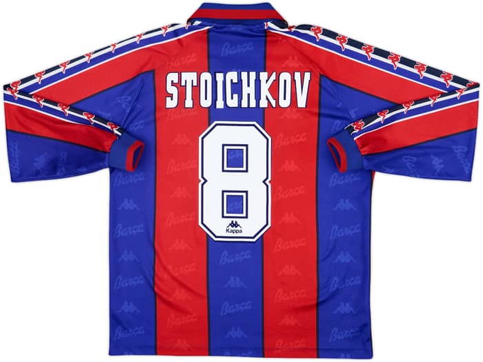 1995-97 Barcelona Home L/S Shirt Stoichkov #8 - 7/10 - (M)