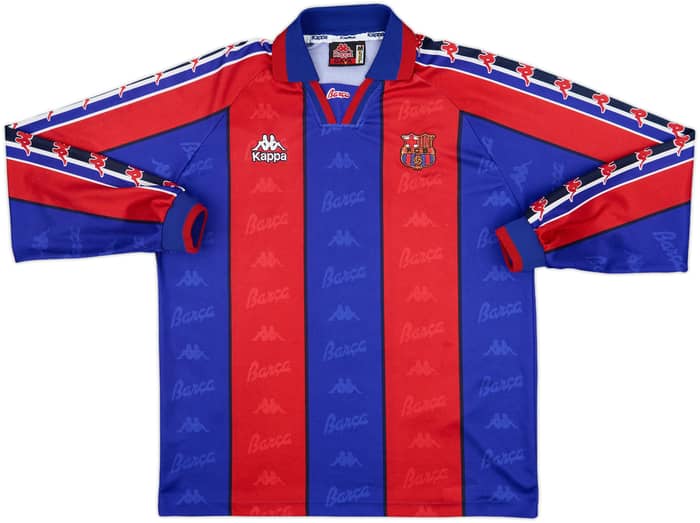1995-97 Barcelona Home L/S Shirt Stoichkov #8 - 7/10 - (M)