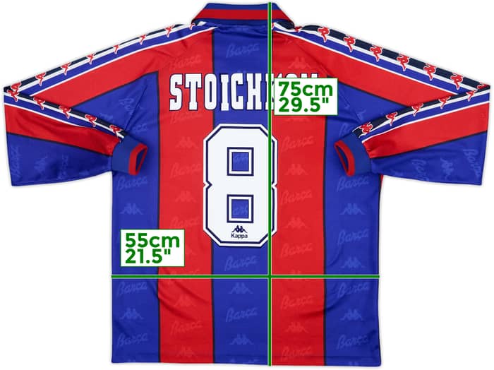 1995-97 Barcelona Home L/S Shirt Stoichkov #8 - 7/10 - (M)