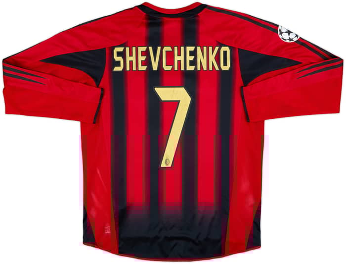 2004-05 AC Milan Home L/S Shirt Shevchenko #7 - 7/10 - (M)