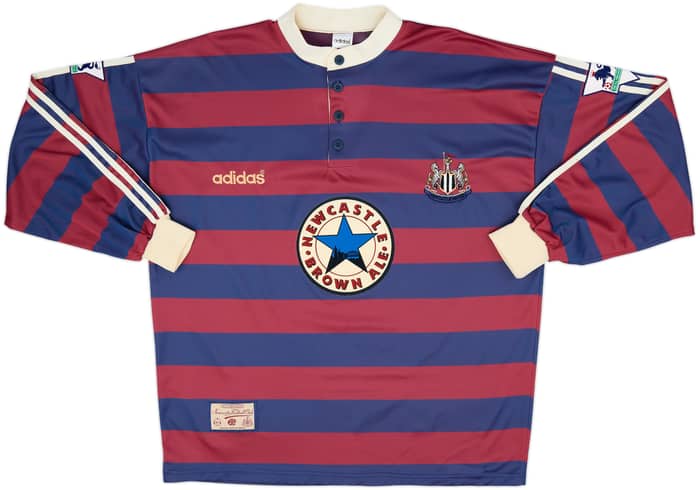 1995-96 Newcastle Away L/S Shirt Ginola #14 - 8/10 - (XL)