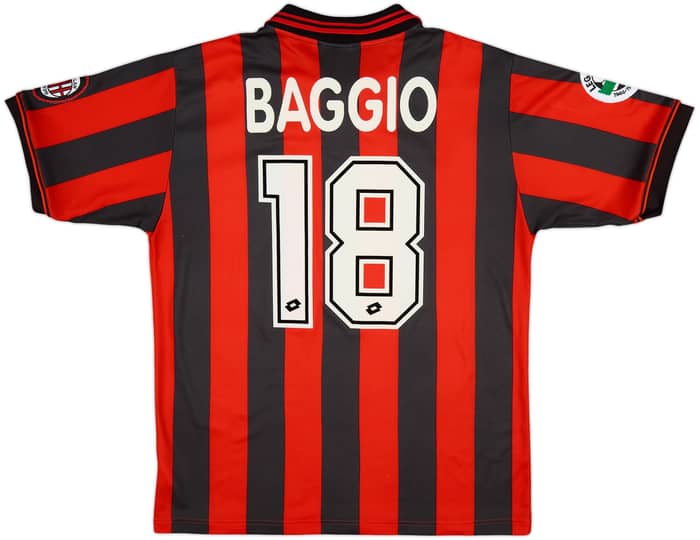 1996-97 AC Milan Home Shirt Baggio #18 - 9/10 - (M)