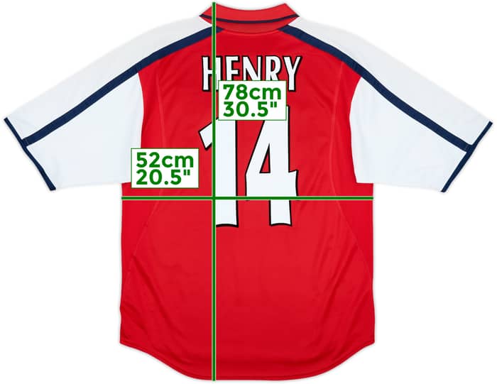 2000-02 Arsenal Home Shirt Henry #14 - 8/10 - (M)