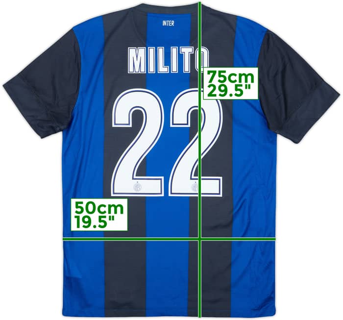 2012-13 Inter Milan Home Shirt Milito #22 - 7/10 - (M)