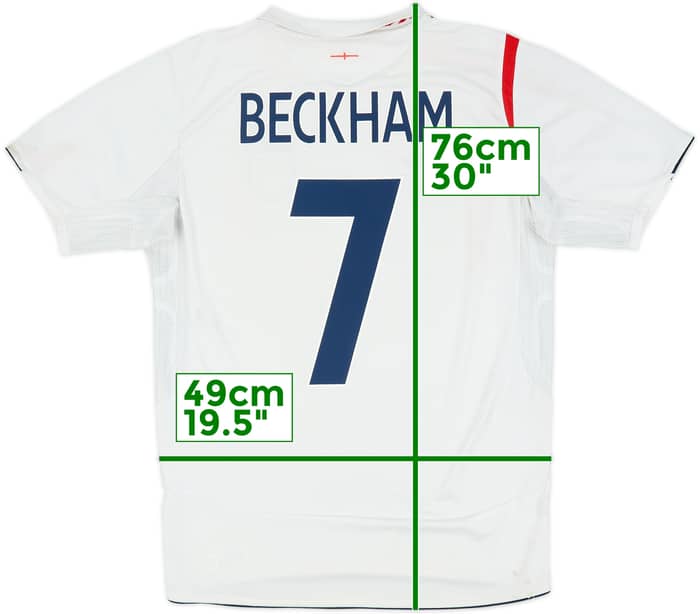 2005-07 England Home Shirt Beckham #7 - 5/10 - (M)