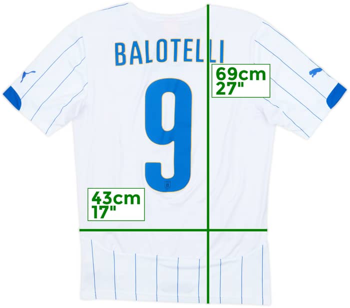 2014-15 Italy Away Shirt Balotelli #9 - 9/10 - (S)