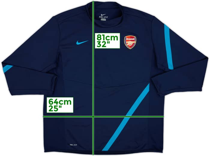 2011-12 Arsenal Nike Sweat Top - 8/10 - (XXL)