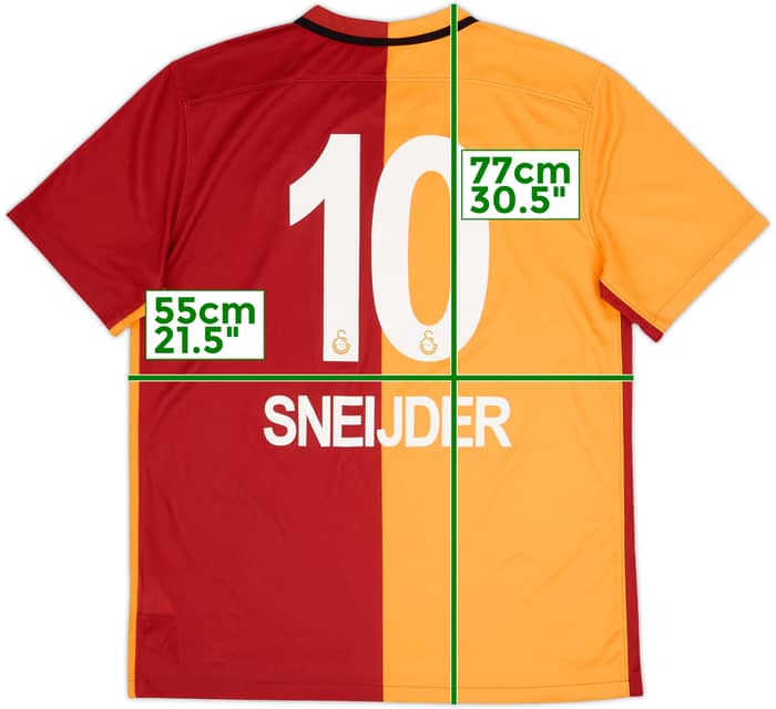 2015-16 Galatasaray Home Shirt Sneijder #10 - 7/10 - (L)