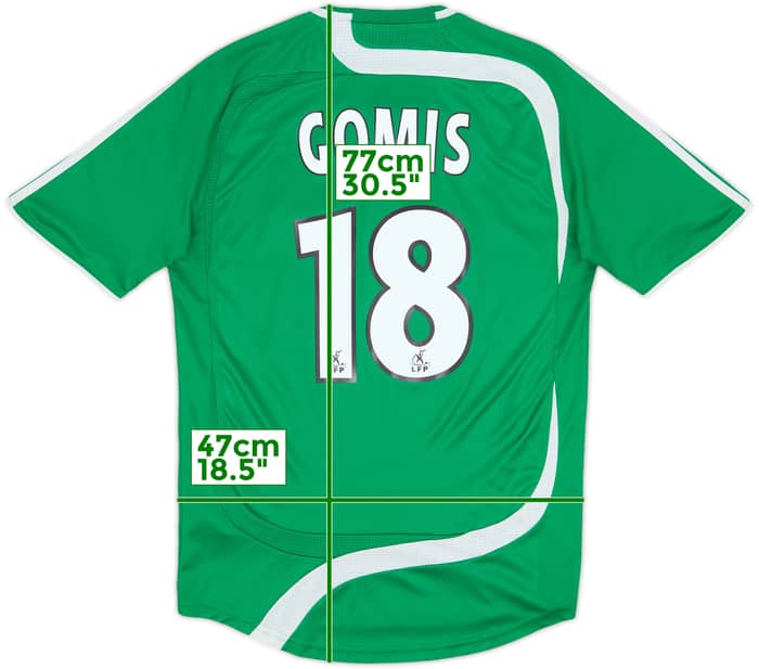 2007-08 Saint Etienne Home Shirt Gomis #18 - 6/10 - (S)
