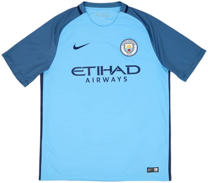 2016-17 Manchester City Home Shirt Kun Aguero #10 - 9/10 - (L)