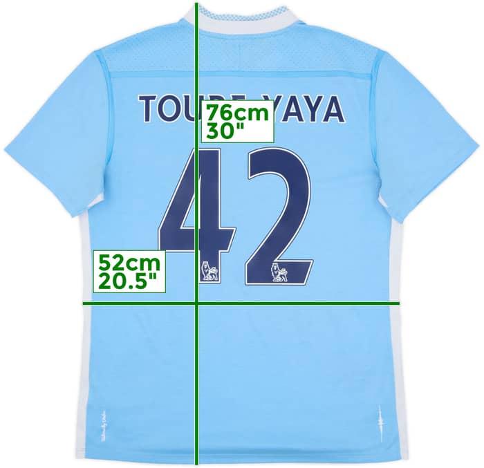 2011-12 Manchester City Home Shirt Toure Yaya #42 - 8/10 - (L)
