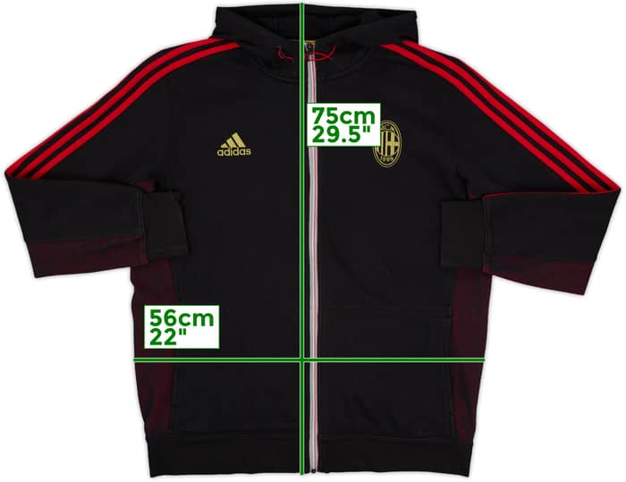2013-14 AC Milan adidas Hooded Sweat Top - 9/10 - (XXL)