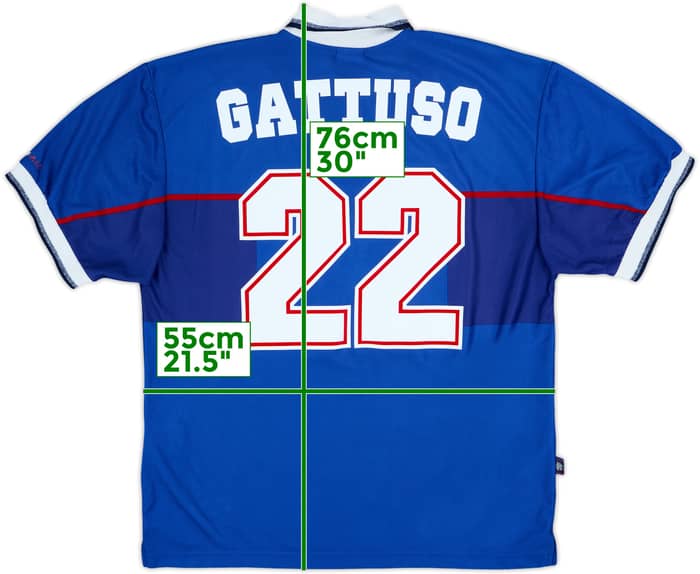 1997-99 Rangers Home Shirt Gattuso #22 - 8/10 - (L)
