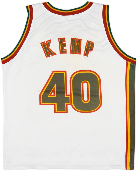 1995-97 Seattle Supersonics Kemp #40 Champion Home Jersey - 6/10 - (M)