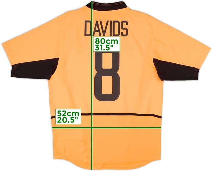 2002-04 Netherlands Home Shirt Davids #8 - 6/10 - (M)