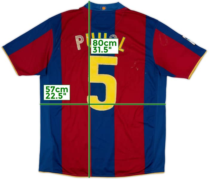 2007-08 Barcelona Home Shirt Puyol #5 - 4/10 - (L)