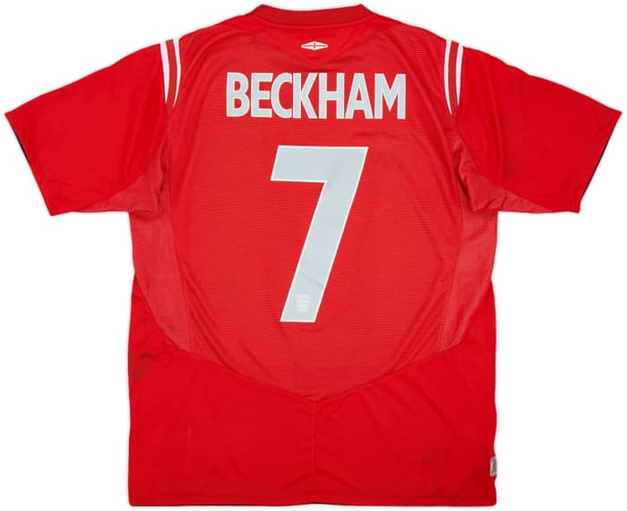 2004-06 England Away Shirt Beckham #7 - 6/10 - (L)