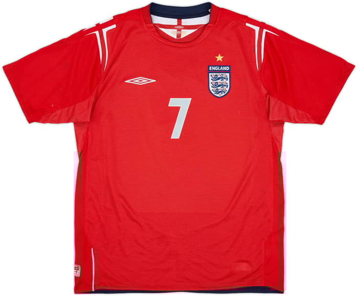 2004-06 England Away Shirt Beckham #7 - 6/10 - (L)