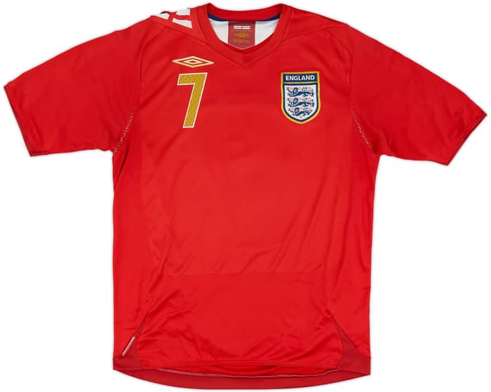 2006-08 England Away Shirt Beckham #7 - 5/10 - (M)