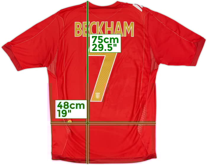 2006-08 England Away Shirt Beckham #7 - 5/10 - (M)