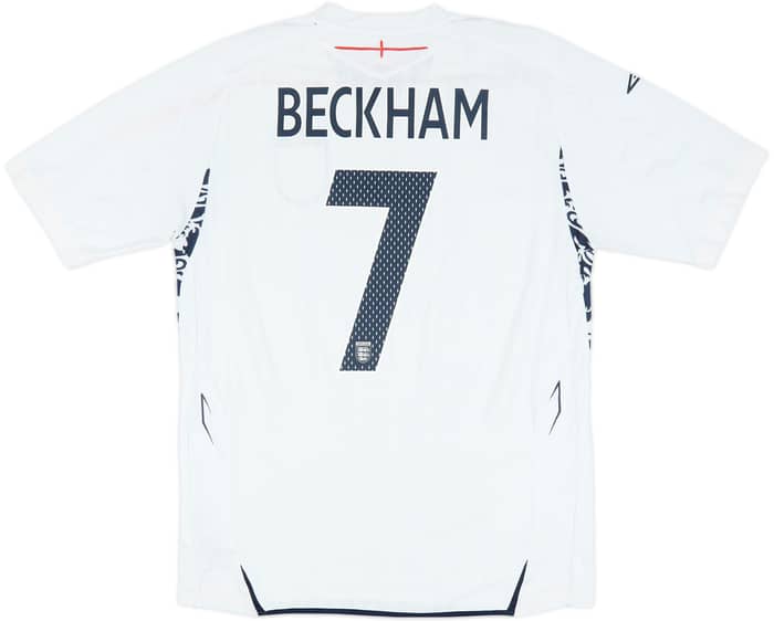 2007-09 England Home Shirt Beckham #7 - 6/10 - (L)